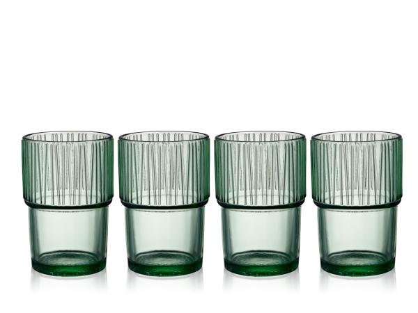 Produktbillede af Christian Bitz BITZ Kusintha Caféglas 12,5 cm 38 cl 4 stk. Grøn i premium kvalitet