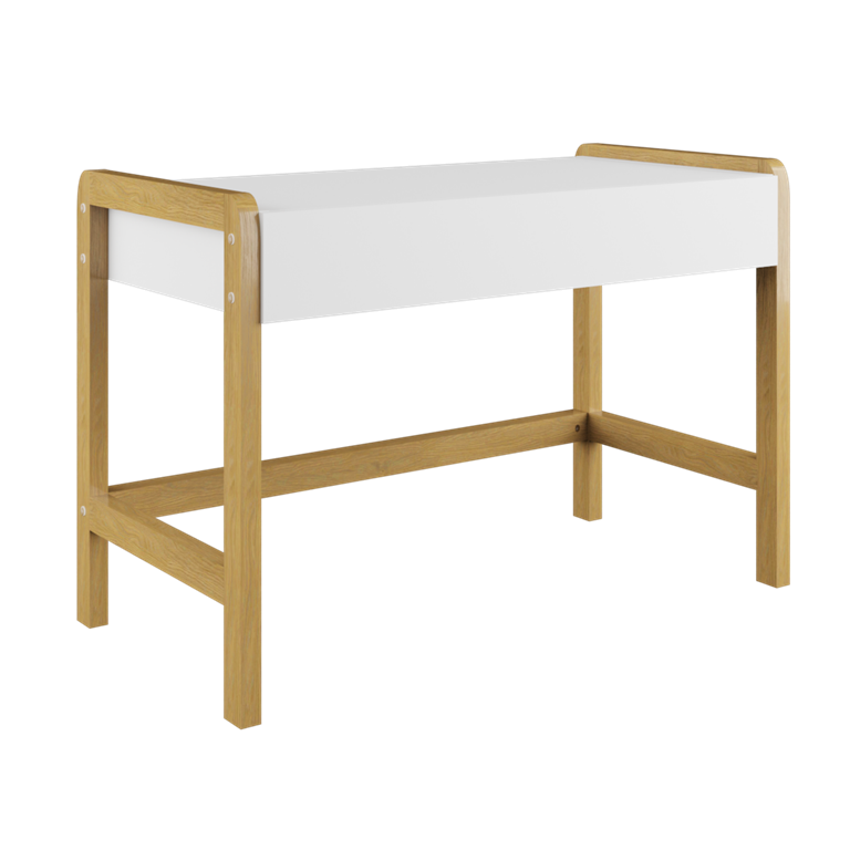 Victor børneskrivebord m. 1 skuffe hvid laminat og natur eg 100x60