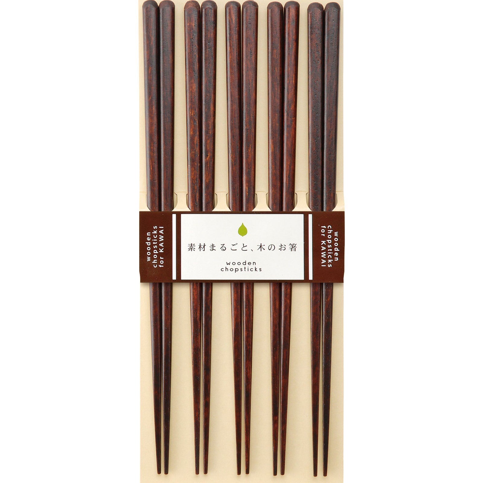 Kawai Kawai Spisepinde plain wood 5 sæt, brun – billede i brug (Spisepinde)