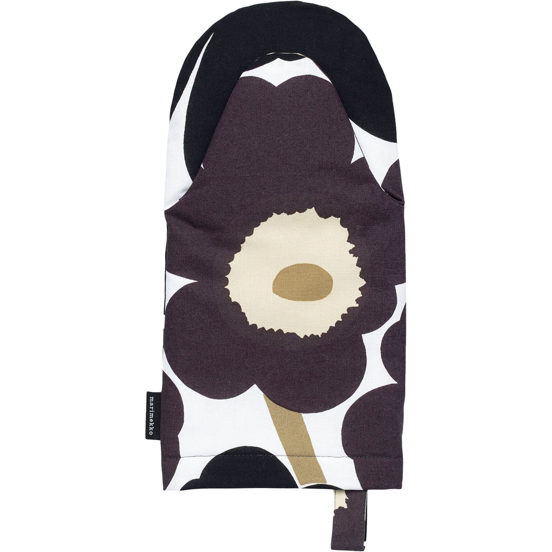 Marimekko Marimekko Pieni Unikko ovnhandske, sort/hvid/beige ❤ billede i brug i kategorien Grydelapper og Grydehandsker
