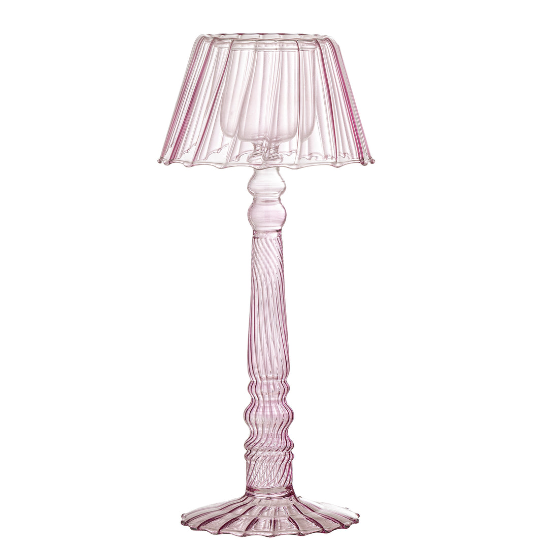 BLOOMINGVILLE Cisco fyrfadsstage rosa glas