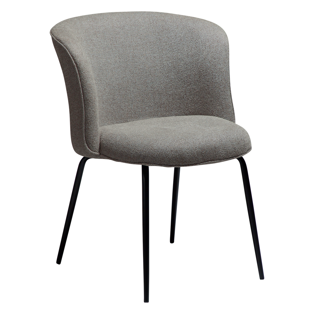 DAN-FORM BLISS spisebordsstol Pebble earth bouclé stof og sort metal