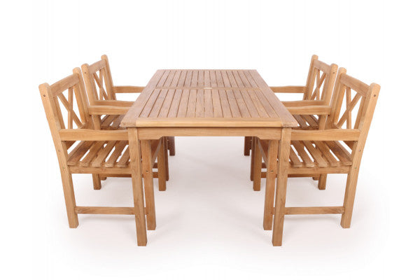 Produktbillede af Blokhus Teak Havemøbelsæt m/4 stole på tilbud i høj kvalitet