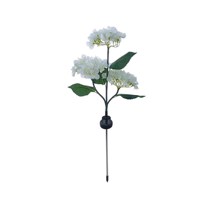 Solcelle-hortensia havelamper Hvid
