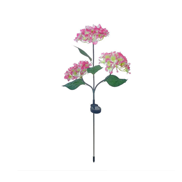 Solcelle-hortensia havelamper Pink