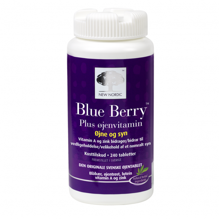 Produktbillede af New Nordic Blue Berry Plus Øjenvitamin 240 tabl. 2 for 779,- på tilbud