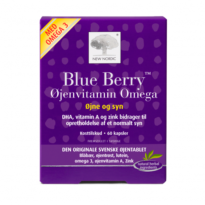 Stort online udvalg i New Nordic Blue Berry Omega 3 60 kaps. ❤ New Nordic ❤ Hurtig levering: 1 - 2 Hverdage og gratis fragt v/køb over 295 kr. GLS til pakkeshop ❤ Varenummer: HG-45749 og barcode / Ean: 5021807457496 på lager - Kæmpe udvalg i Kosttilskud - Over 454 design brands på udsalg