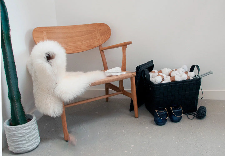 Firkantet fletkurv m/ hank + låg Large