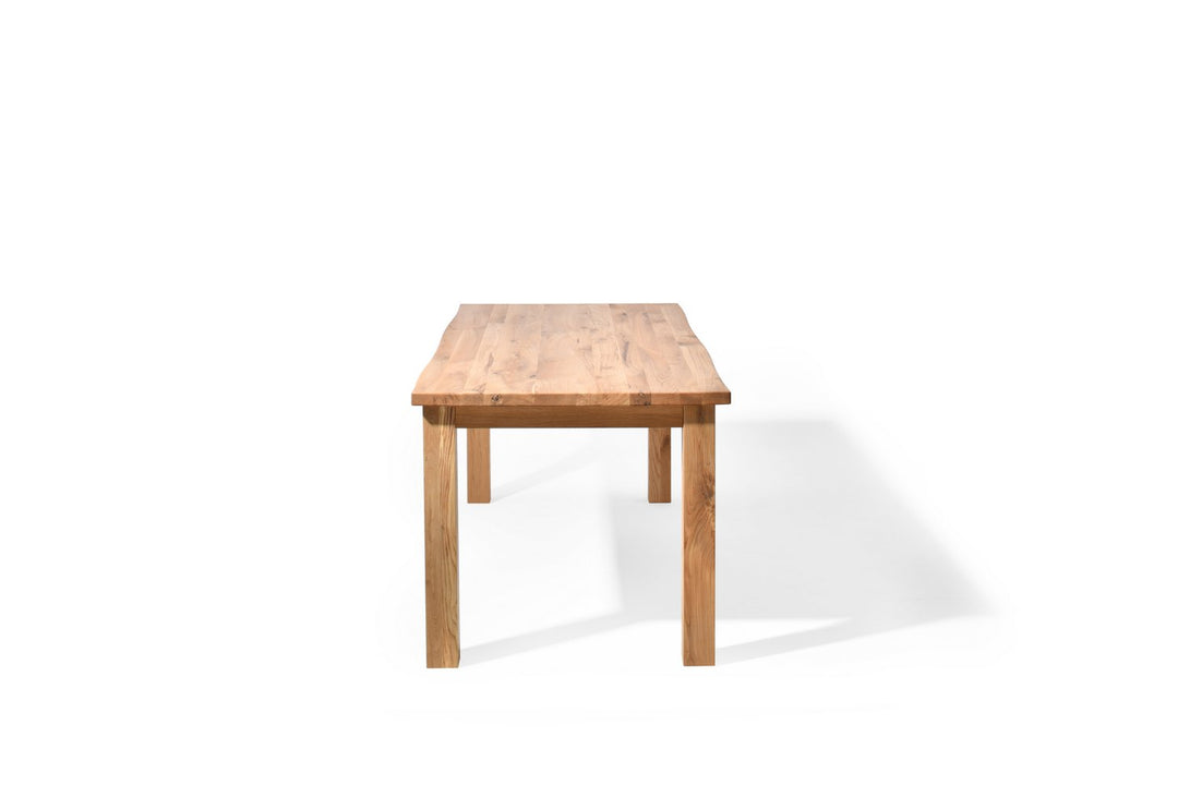 Rektangulært Sam spisebord m. naturlig kant massivt egetræ olieret 200x90