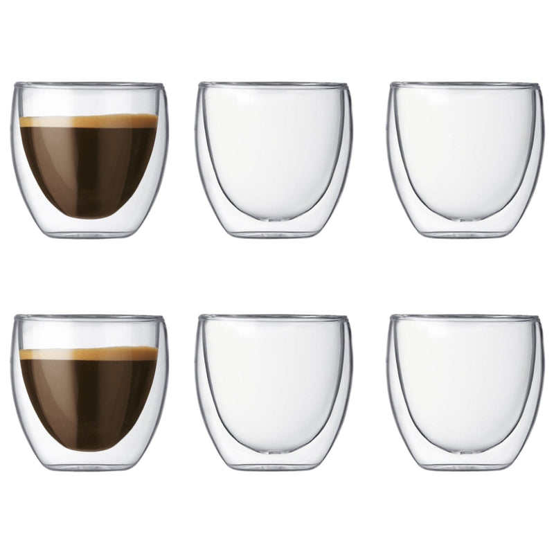 Bodum Pavina dobbeltvægget espresso glas, 0.08 l, 6 stk.