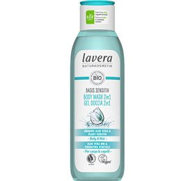 Detaljeret produktbillede af LAVERA Body Wash 2in1 basis sensitiv 250 ml på tilbud