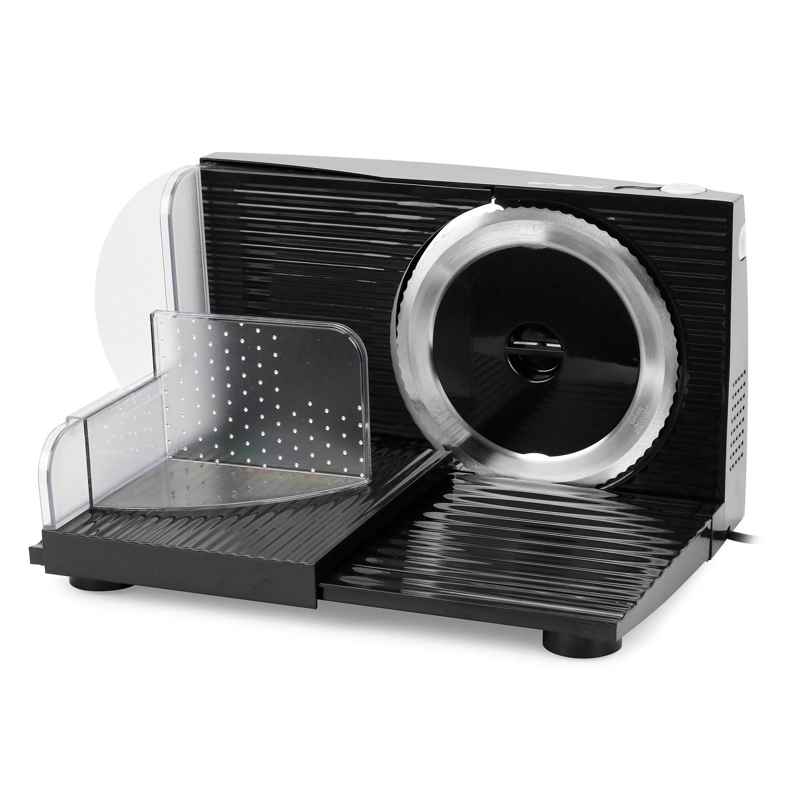 Emerio Emerio Skæremaskine 100W, sort ❤ produktbillede i kategorien Pålægsmaskiner