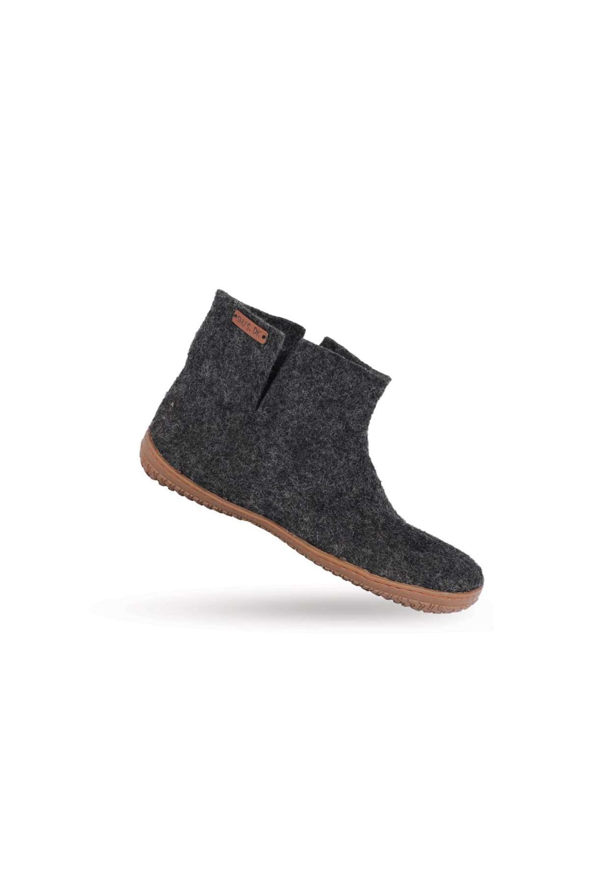 Håndlavet uldstøvle i koks med gummisål fra SHUS.dk, størrelse 38