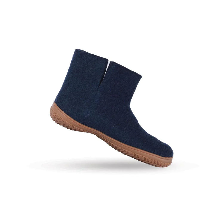 Uldstøvle (100% ren uld) m/Gummisål Dansk Design fra SHUS blaa / 43