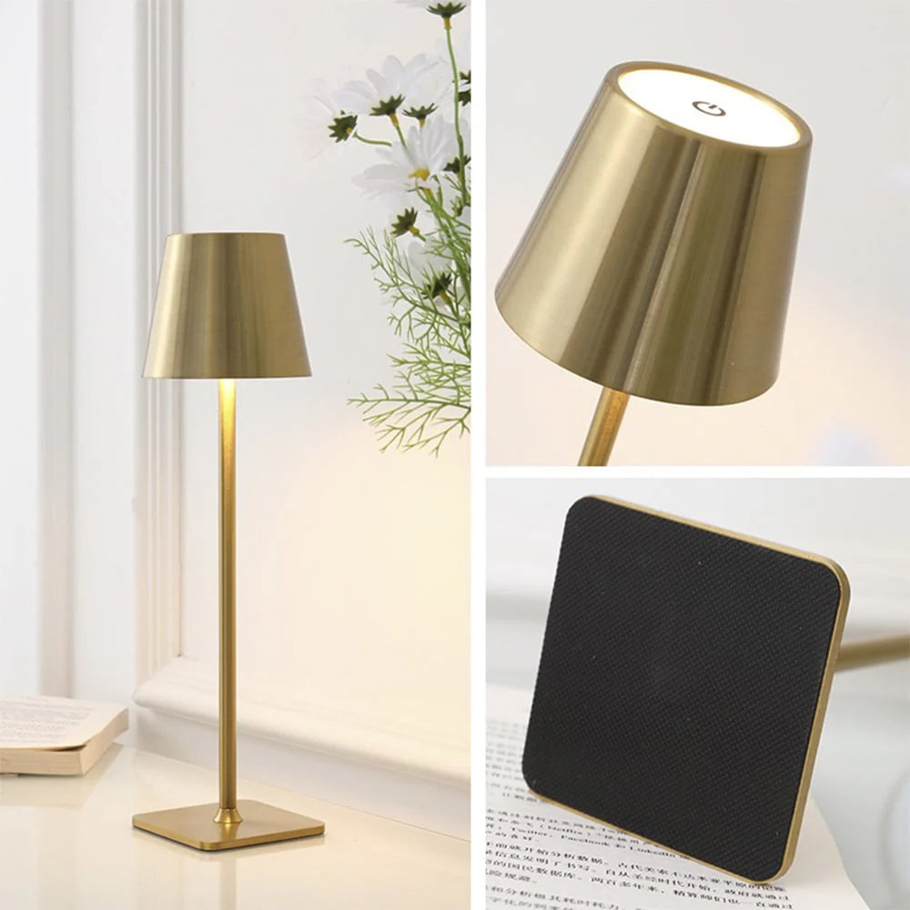 Bordlampe LED m/touch ledningsfri 4 farver Hvid