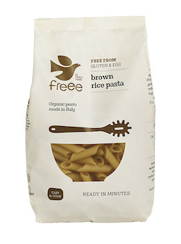 Produktbillede af NatureSource Brun ris pasta penne gl.fri Ø 500g. på tilbud