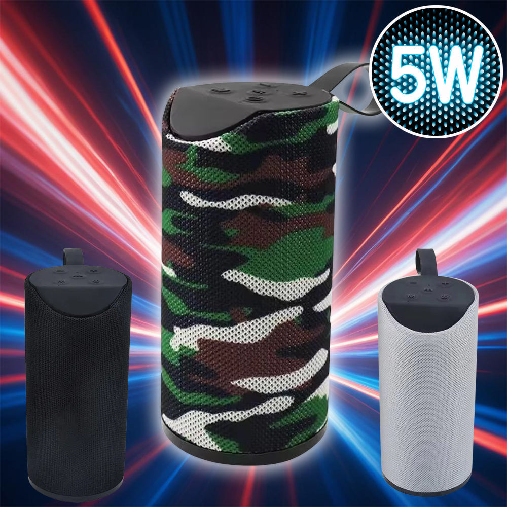 Produktbillede af Bluetooth Højtaler 5W med Subwoofer og Stofdesign Grå på tilbud