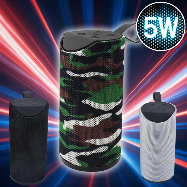 Bluetooth Højtaler 5W med Subwoofer og Stofdesign Grå