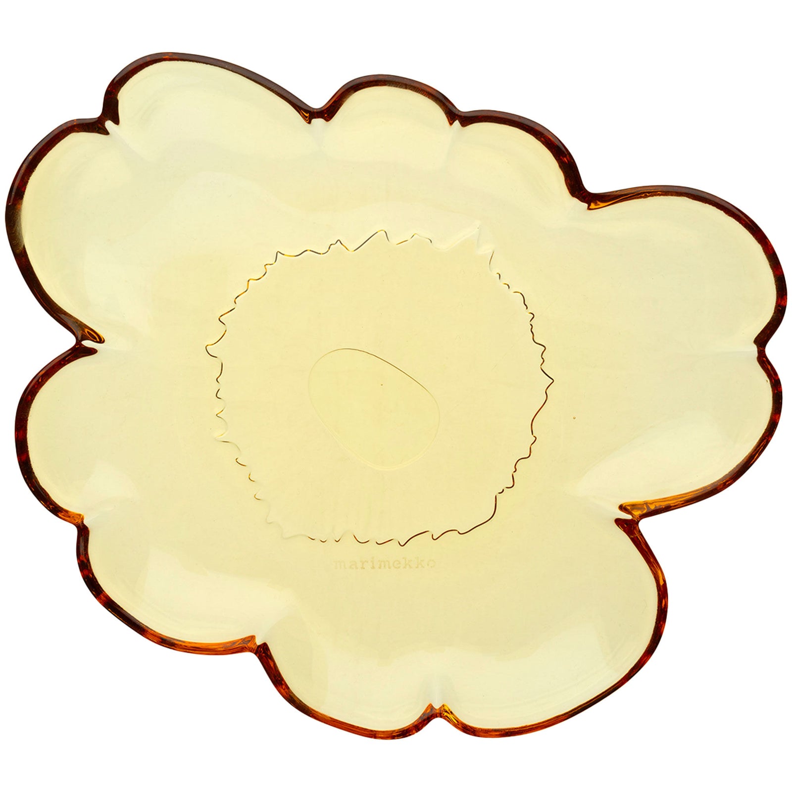 Marimekko Marimekko Unikko Shape Glastallerken 20 cm, rav ❤ frontbillede (Tallerken)