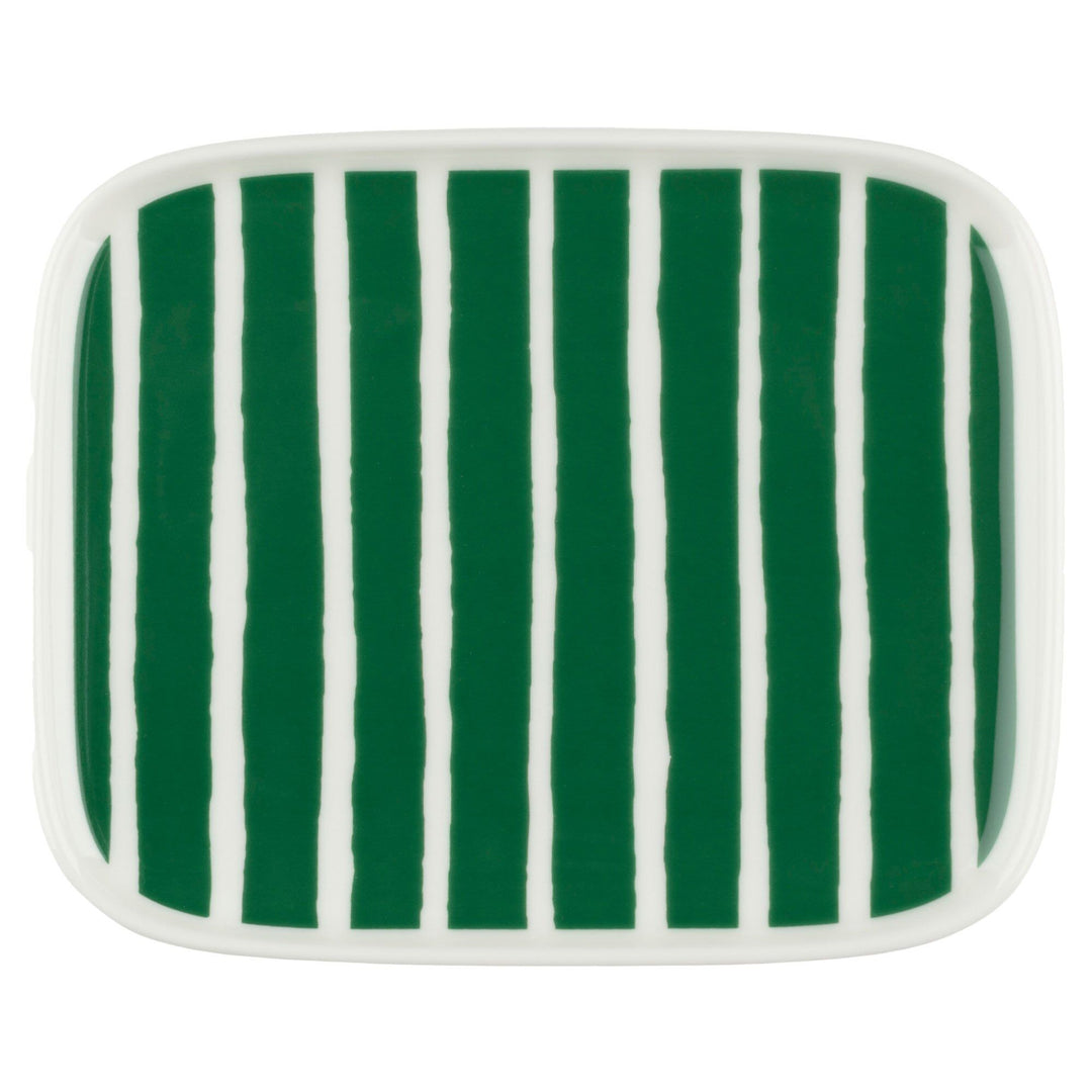 Marimekko Marimekko Piccolo tallerken 15x12 cm, hvid/grøn – frontbillede (Tallerkener)