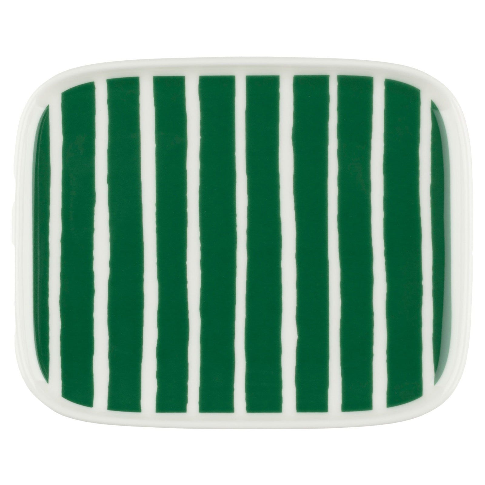 Marimekko Marimekko Piccolo tallerken 15x12 cm, hvid/grøn – frontbillede (Tallerkener)