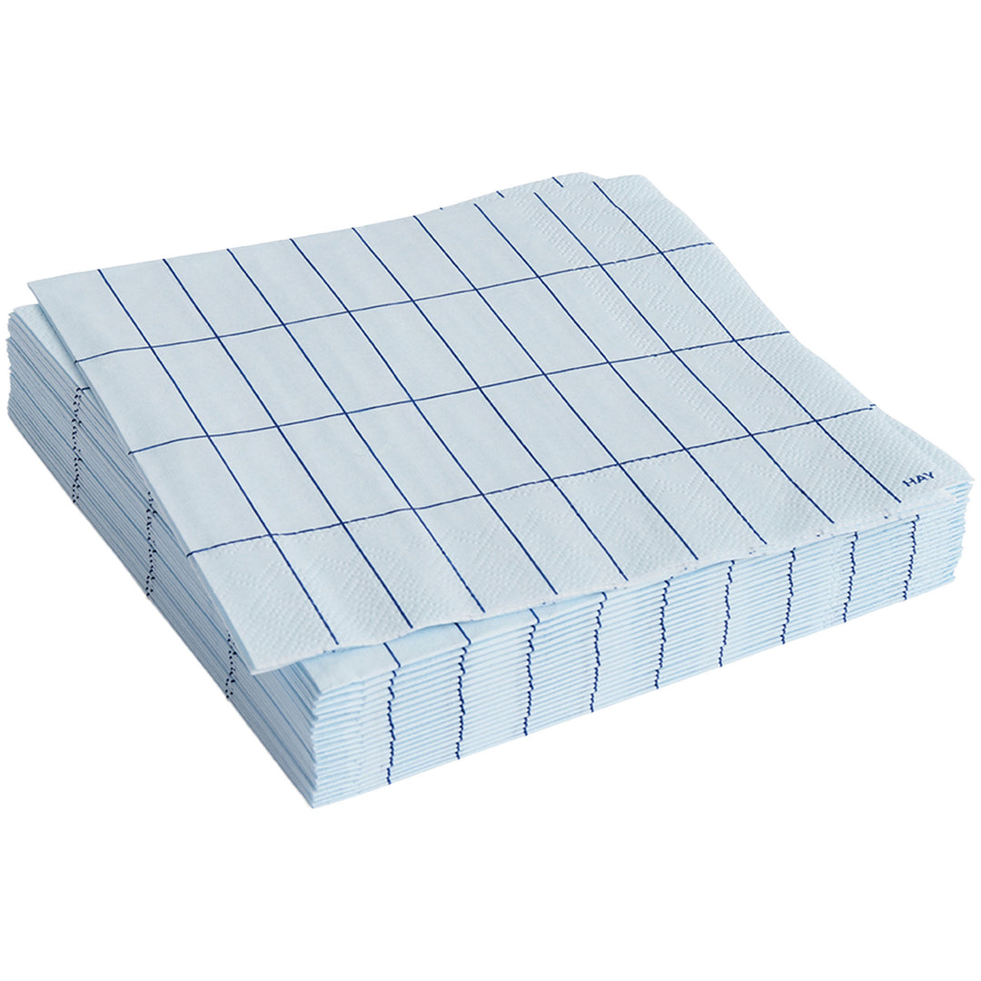 Hay HAY Pattern frokostservietter Light Blue Blue Grid 20 stk. ❤ produktfoto (Serviet)