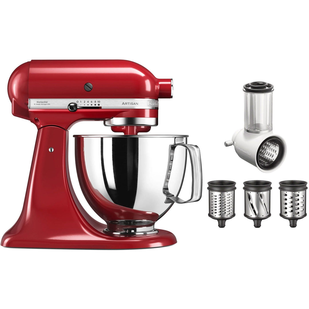 Kitchenaid Kitchenaid Artisan KSM125EER køkkenmaskine 4,8 liter + 5KSMVSA snitte- og rivejern til grøntsager ❤ detaljebillede…