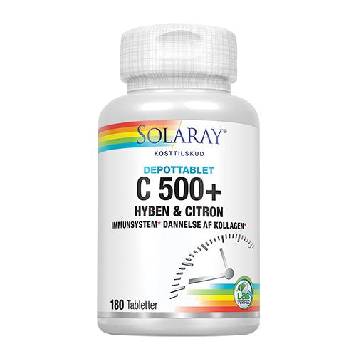 Solaray C-Vitamin C500+ Hyben & Citron 180 tabletter ØDELAGT EMBALLAGE