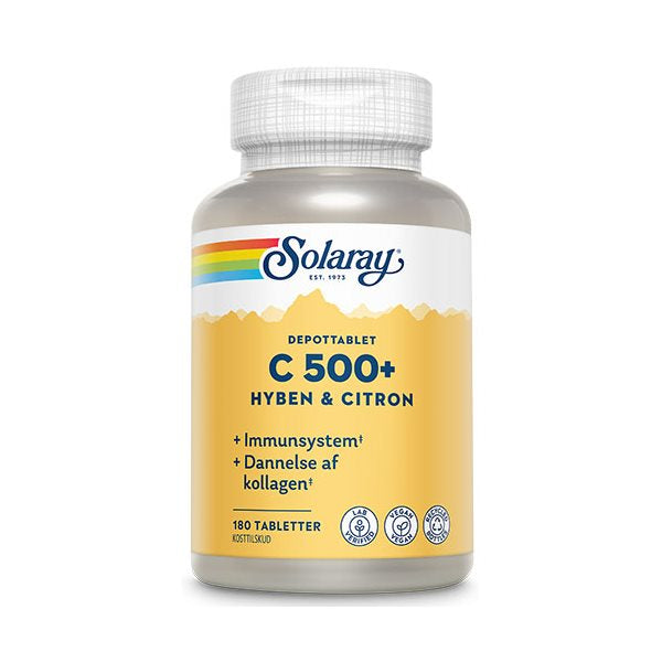 Produktbillede af Solaray C-Vitamin C500+ Hyben & Citron 180 tabletter på tilbud