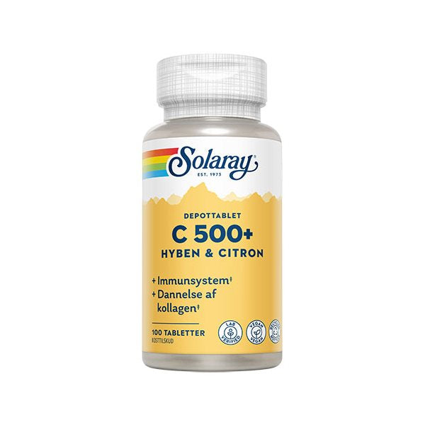 Produktbillede af Solaray C-vitamin C500+ hyben citron 100 tabletter på tilbud
