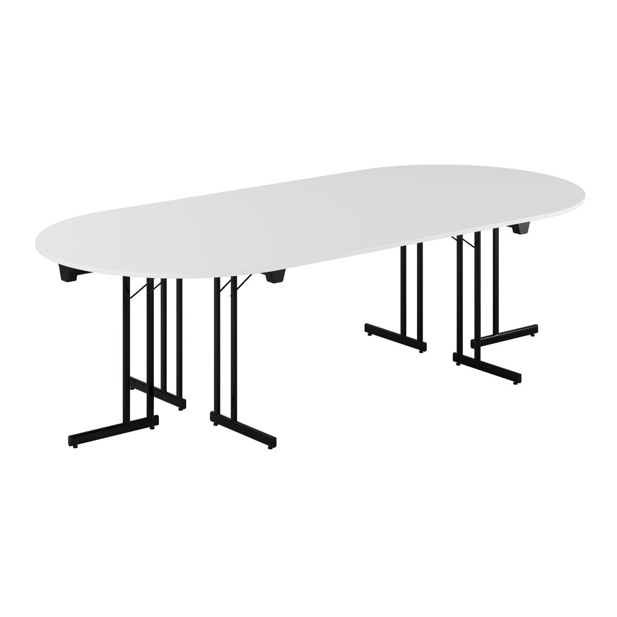 Produktbillede af Konferencebord 260x120cm Sammenklappeligt bord Hvid-sort på tilbud
