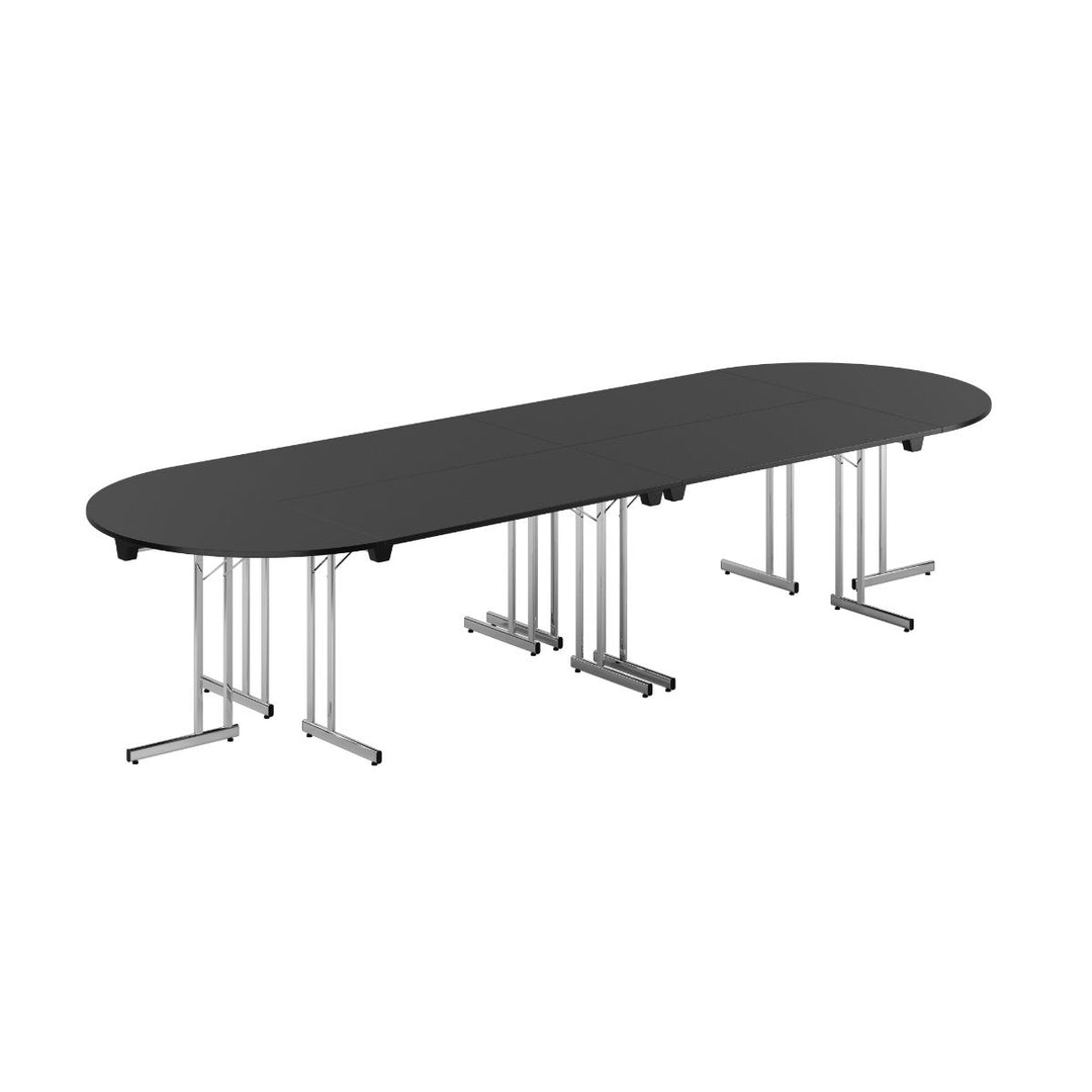 Produktbillede af Konferencebord 360x120cm Sammenklappeligt bord Sort-krom på tilbud