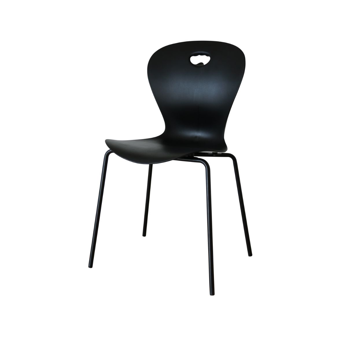 Produktbillede af KAROLINE Stabelstol Upcycled plast Sort på tilbud