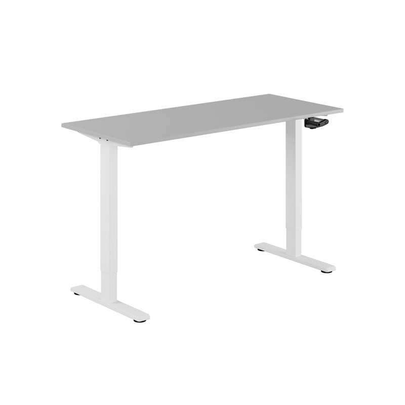 Produktbillede af ECO Hæve/Sænkebord manuelt 140x60cm Grå-hvid på tilbud