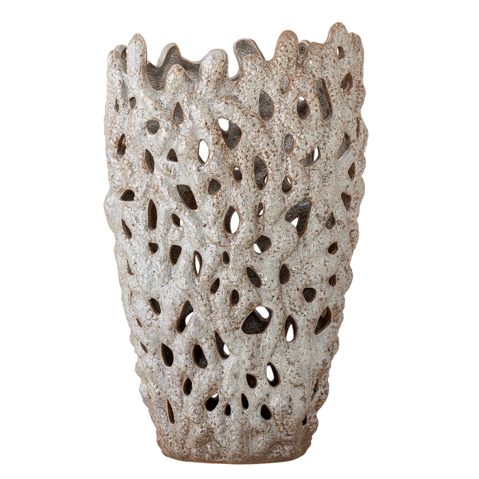 Produktbillede af BLOOMINGVILLE Eunice deko vase hvid stentøj D22,5xH37 i premium kvalitet