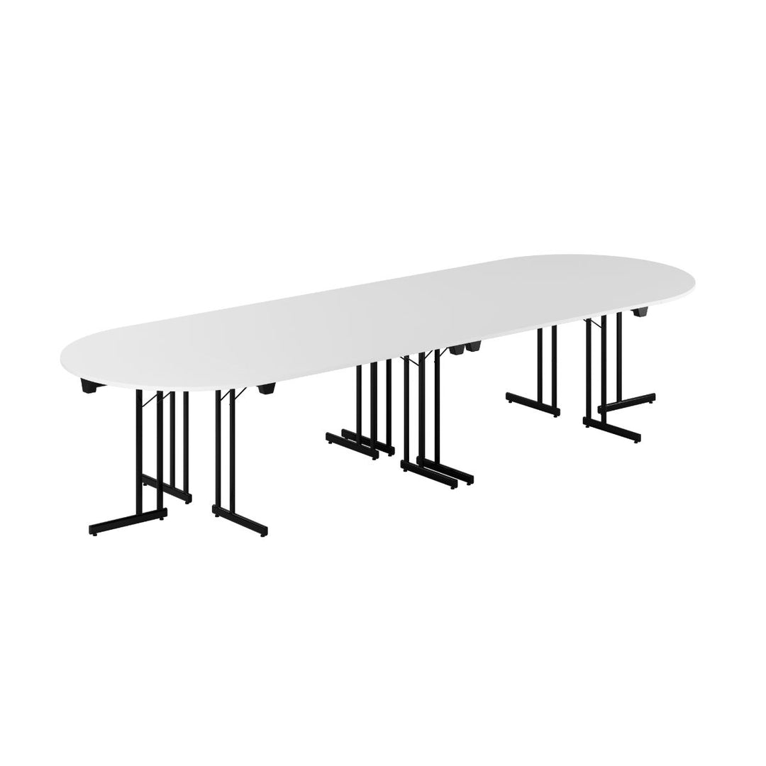 Produktbillede af Konferencebord 360x120cm Sammenklappeligt bord Hvid-sort på tilbud