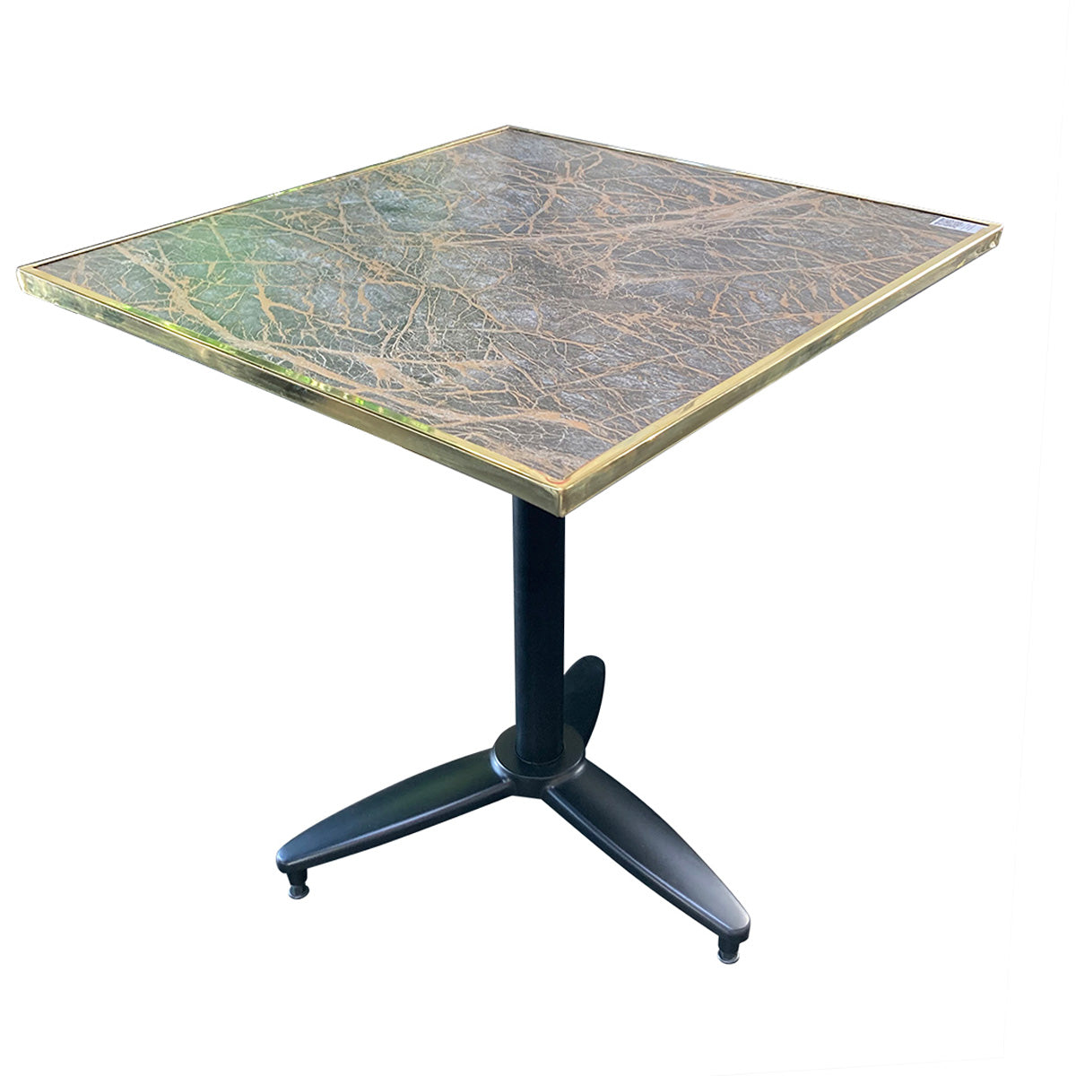 Produktbillede af WERZALIT Sienna bordplade messingkant firkantet 70x70cm på tilbud