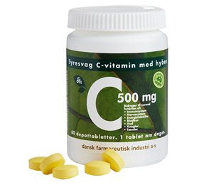 Detaljeret produktbillede af DFI C500 mg syresvag C-vitamin 60 tab. på tilbud