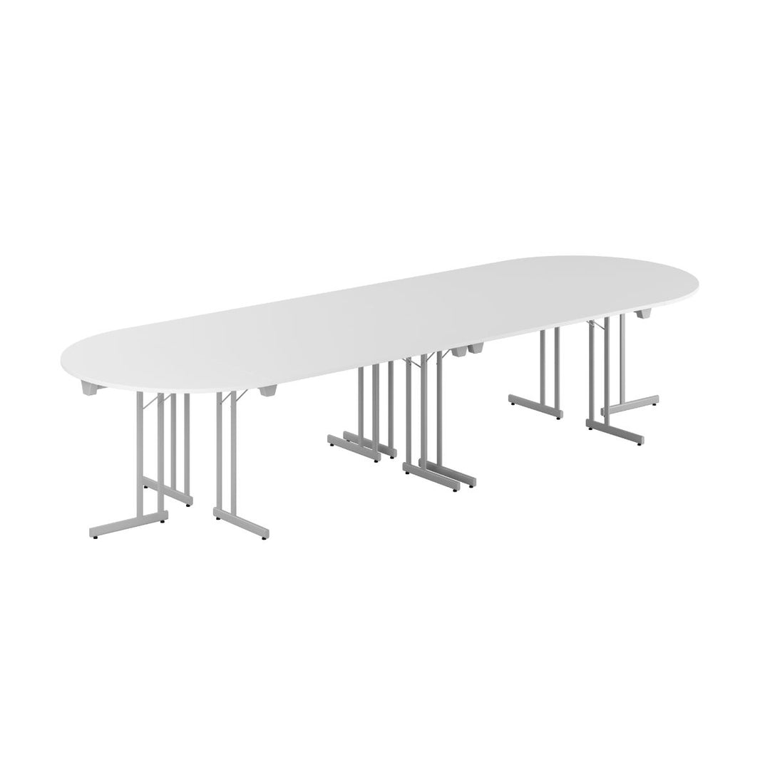 Produktbillede af Konferencebord 360x120cm Sammenklappeligt bord Hvid-grå på tilbud