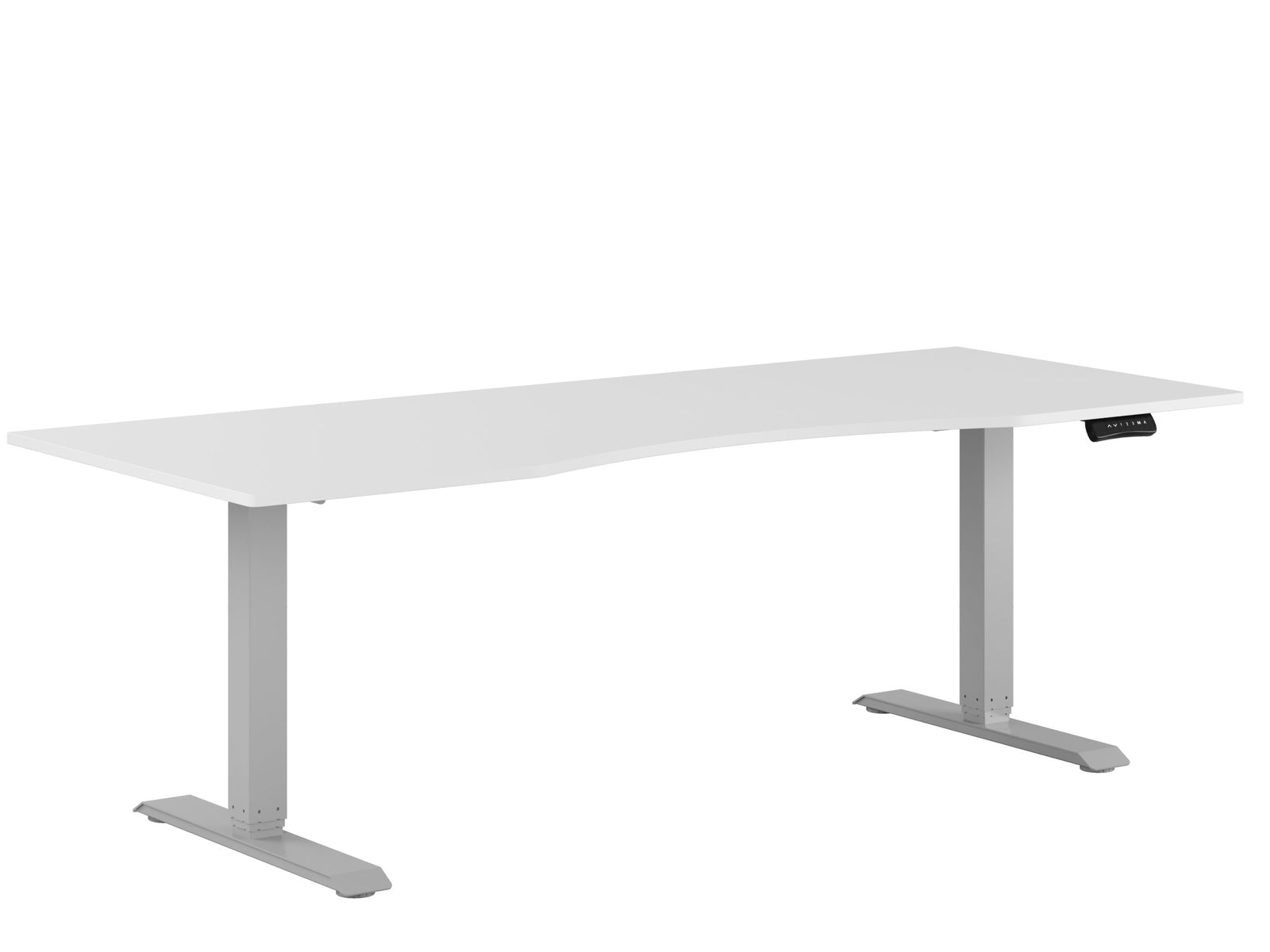 Produktbillede af Premium Hæve/Sænkebord m/2 motorer og maveudtag 200x80cm Hvid-grå på tilbud