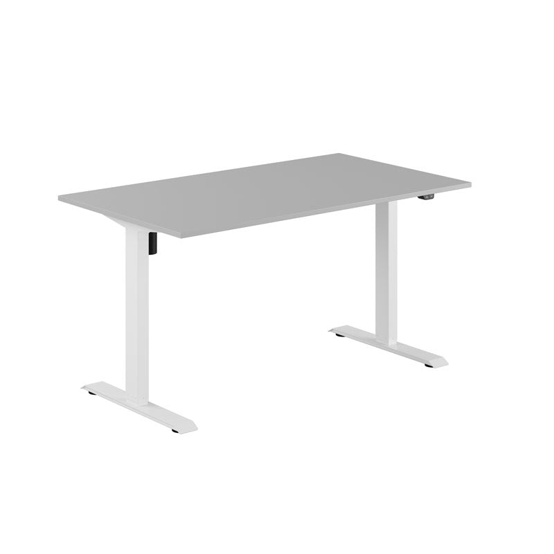 Produktbillede af EASY Hæve/Sænkebord m/1 motor 140x80cm Grå-hvid på tilbud