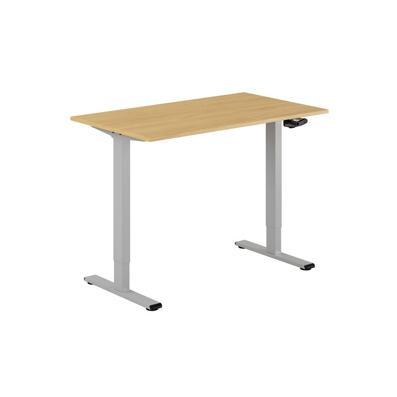 Produktbillede af ECO Hæve/Sænkebord manuelt 120x70cm Eg-grå på tilbud