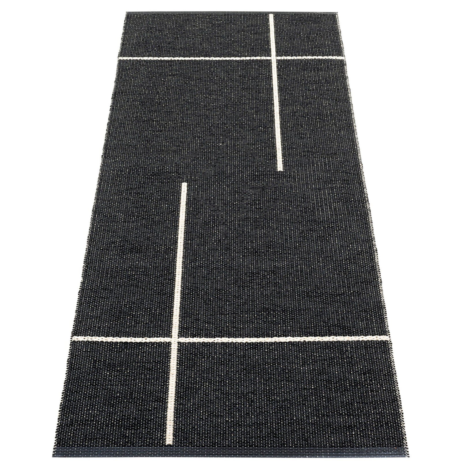 Pappelina Pappelina Gulvtæppe Fred, 70 x 270 cm., black/vanilla ❤ produktfoto i kategorien Tæpper