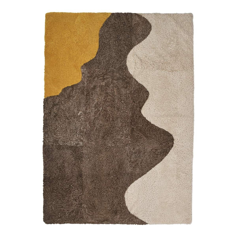 Produktbillede af NATURES COLLECTION RIVER DESIGNERTÆPPE KORTHÅRET NEW ZEALAND GUL LYSEBRUN OG BEIGE 300 i premium kvalitet