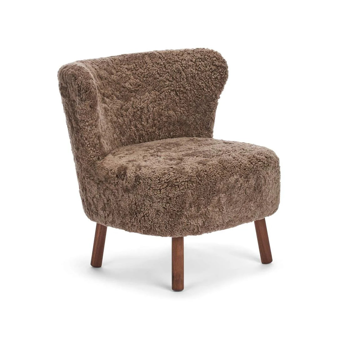 Produktbillede af NATURES COLLECTION EMIL LOUNGESTOL KORTHÅRET LYSEBRUN VALDNØD 82 i premium kvalitet
