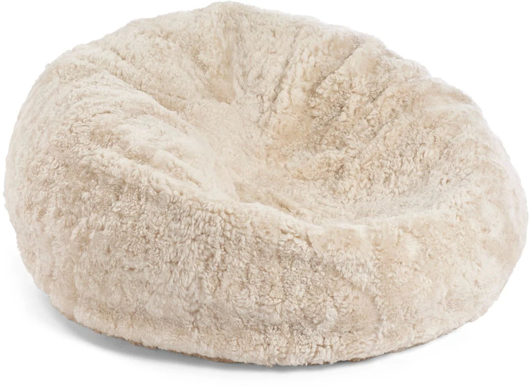 Produktbillede af NATURES COLLECTION RUND KORTHÅRET SÆKKESTOL NEW ZEALAND BEIGE 74 i premium kvalitet