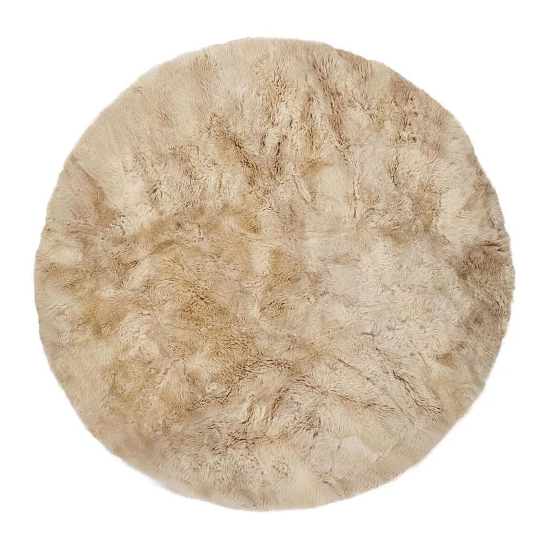 Produktbillede af NATURES COLLECTION GULVTÆPPE LANGHÅRET NEW ZEALAND BEIGE Ø180 i premium kvalitet