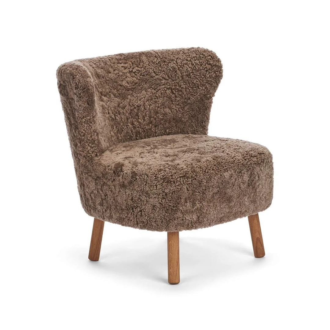 Produktbillede af NATURES COLLECTION EMIL LOUNGESTOL KORTHÅRET LYSEBRUN EG 82 i premium kvalitet