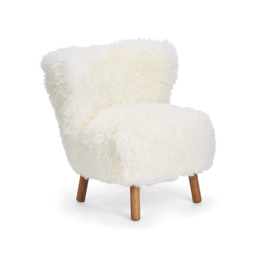 Produktbillede af NATURES COLLECTION EMILY LOUNGESTOL LANGHÅRET HVID EG 64 i premium kvalitet