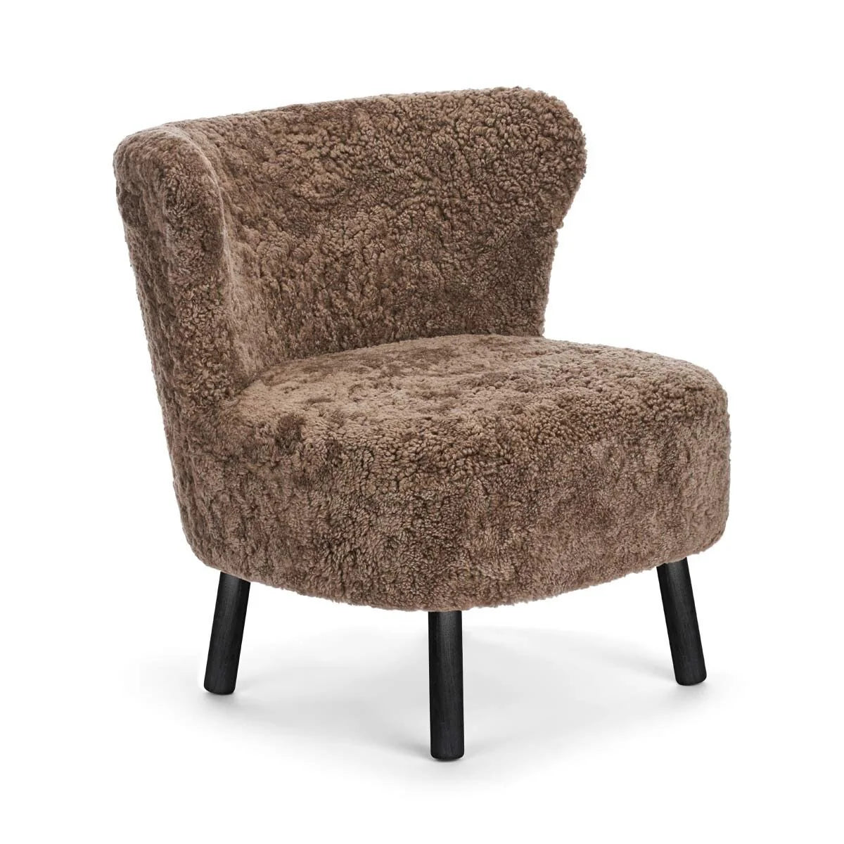 Produktbillede af NATURES COLLECTION EMIL LOUNGESTOL KORTHÅRET LYSEBRUN SORT BØG 82 i premium kvalitet